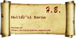 Hollósi Barna névjegykártya